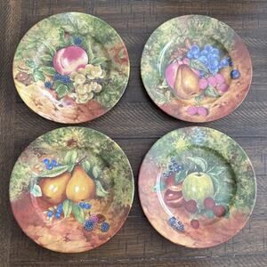 Limoges France AJ Heritage Collection Plate Dish Set 4 Porcelain CHASTAGNER VTG